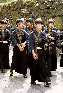 Reconstitution historique au chateau Aizu-Wakamatsu